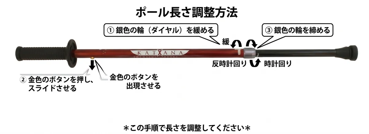 KATANAポール長さ調整方法